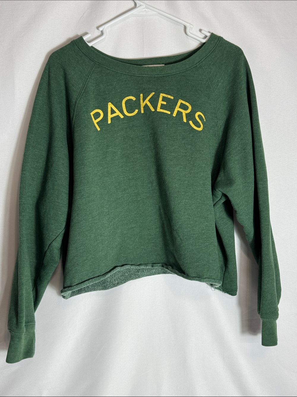 ‘47 Brand Green Bay Packers Cropped Sweatshirt Fleece Crewneck Vintage Style L